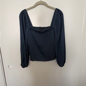 J. Crew Deep Blue Square Neck Blouse